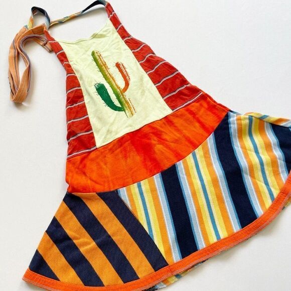 CourtneyCourtney Halter Tie Dress 5/6 Twirl Twirly Skirt Cactus Southwestern - Picture 2 of 9